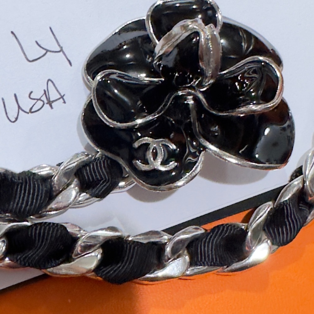 Chanel Vintage camellia ribbon belt